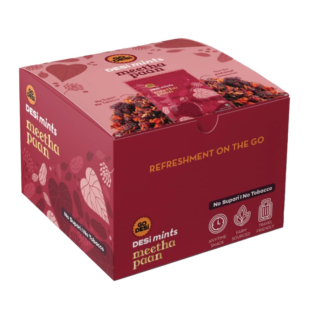 Go Desi Meetha Paan Mouth fresheners, Box of 40 Sachets