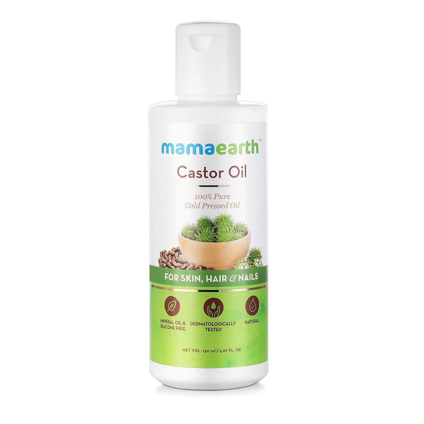 Mamaearth 100% Pure Castor Oil, Cold Pressed, To Support Hair Growth, Good Skin And Strong Nails, 150ml