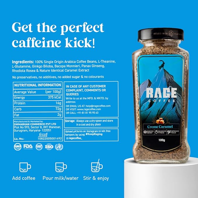 Premium Arabica Instant Coffee - Creme Caramel Flavour 100 gms