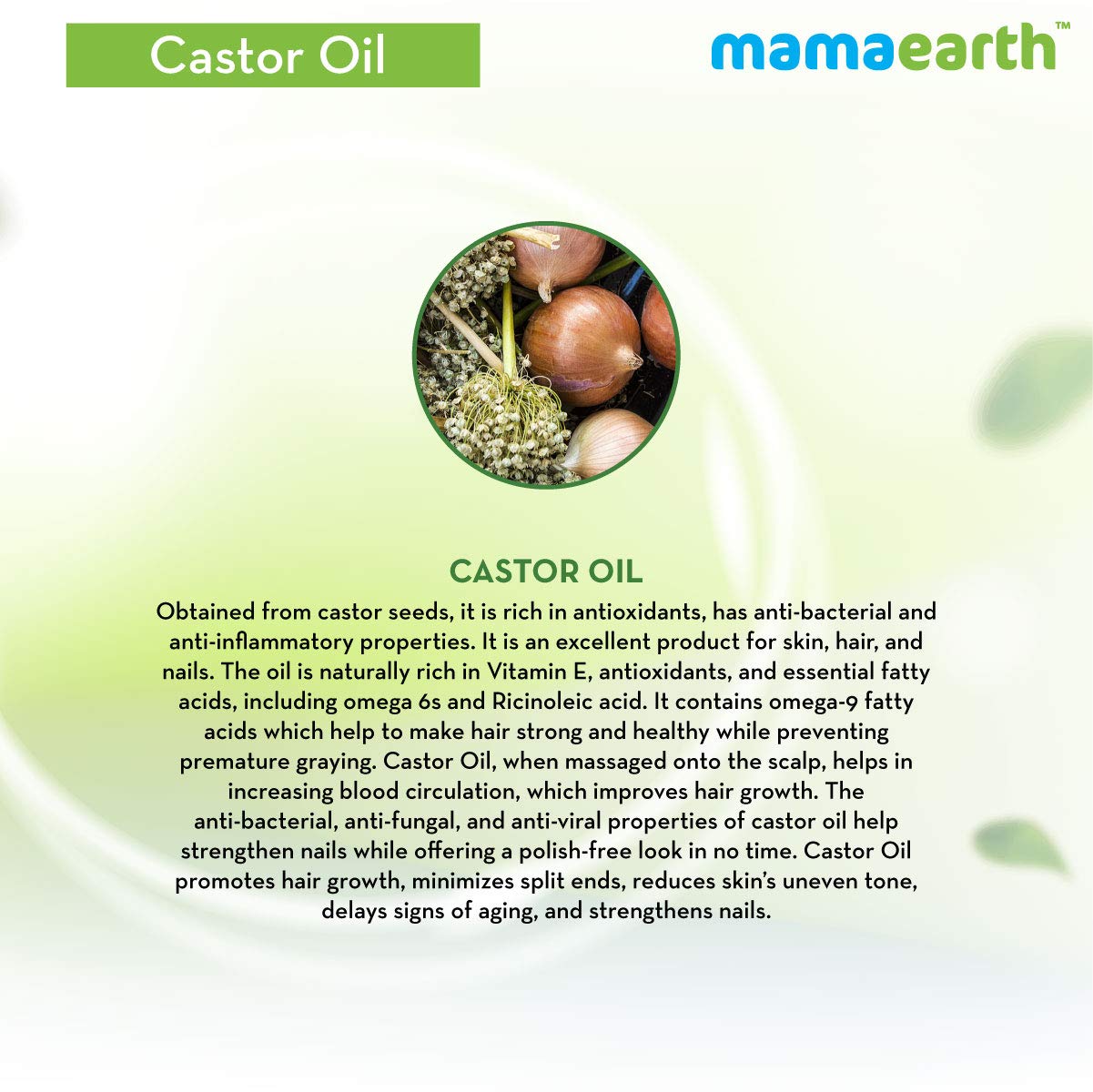 Mamaearth 100% Pure Castor Oil, Cold Pressed, To Support Hair Growth, Good Skin And Strong Nails, 150ml