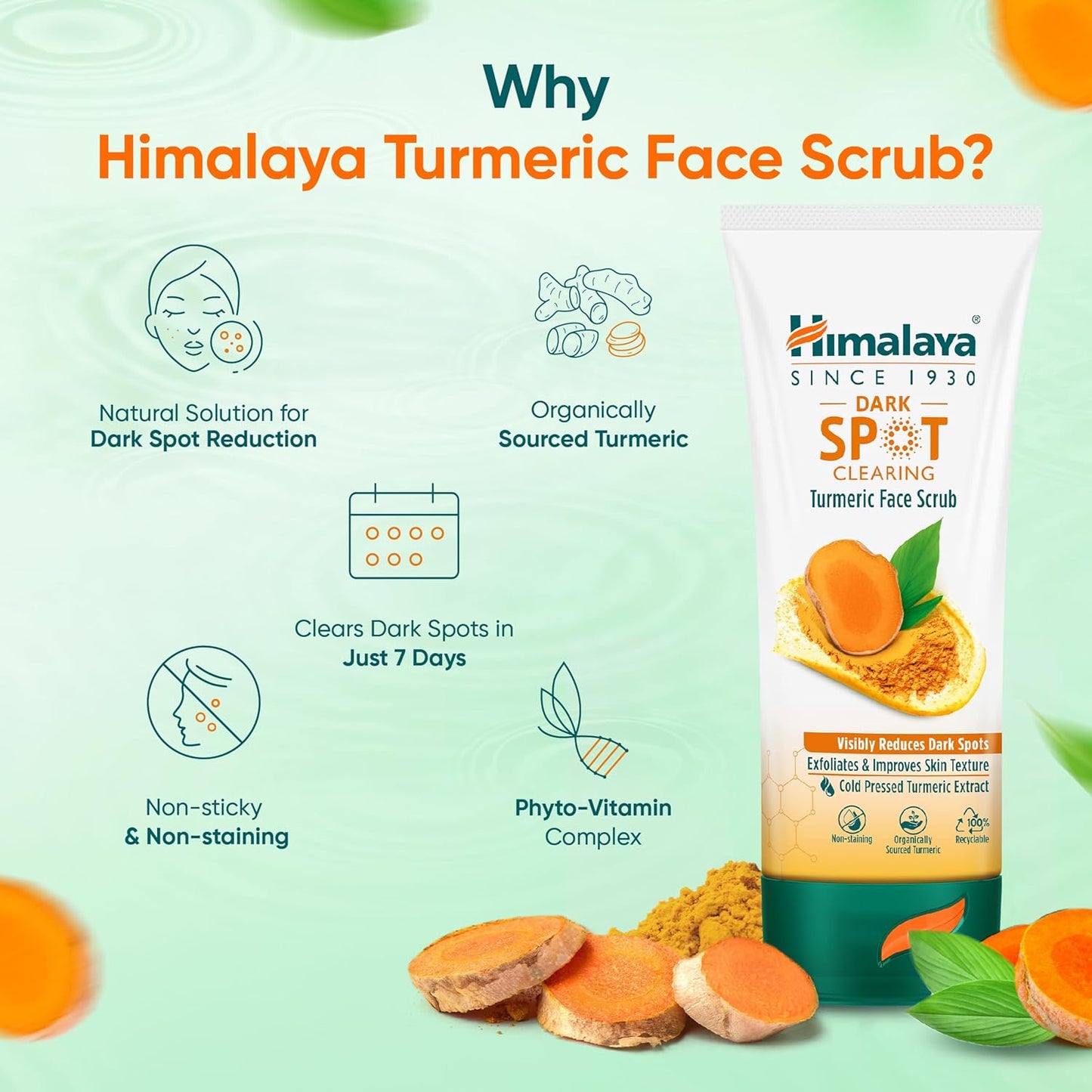 Himalaya Dark Spot Clearing Turmeric Face Scrub, 100g