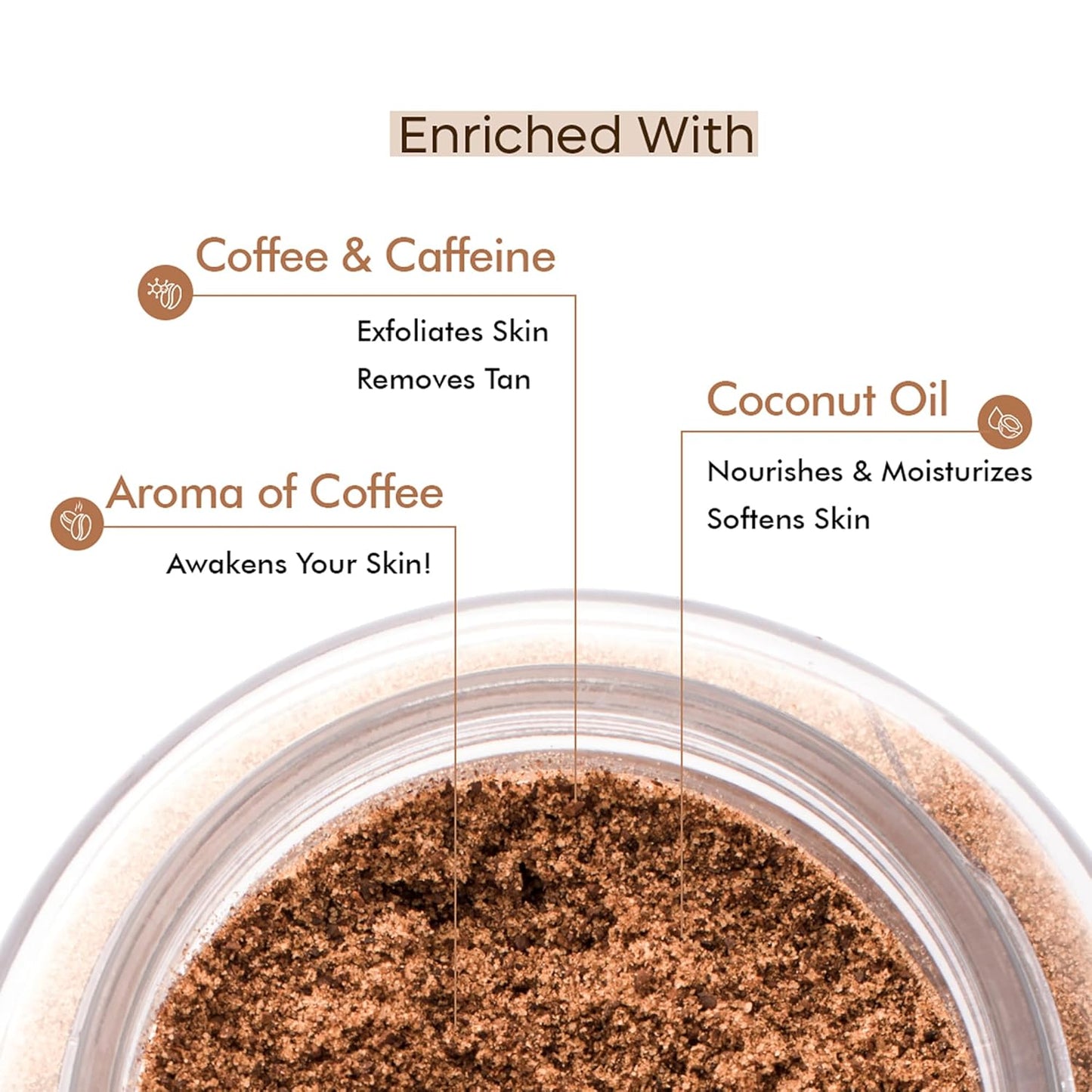 mcaffeine Exfoliating Coffee Body Scrub Powder Jar for Tan Removal & Soft-Smooth Skin, 100gm