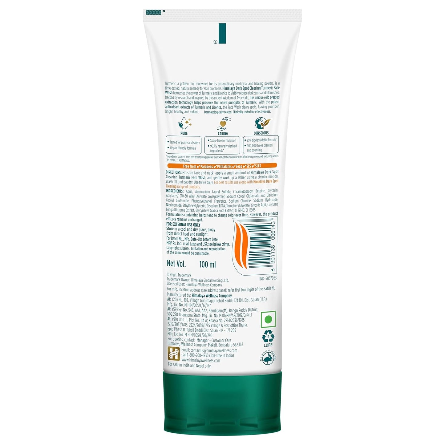 Himalaya Dark Spot Clearing Turmeric Face Wash, 100ml