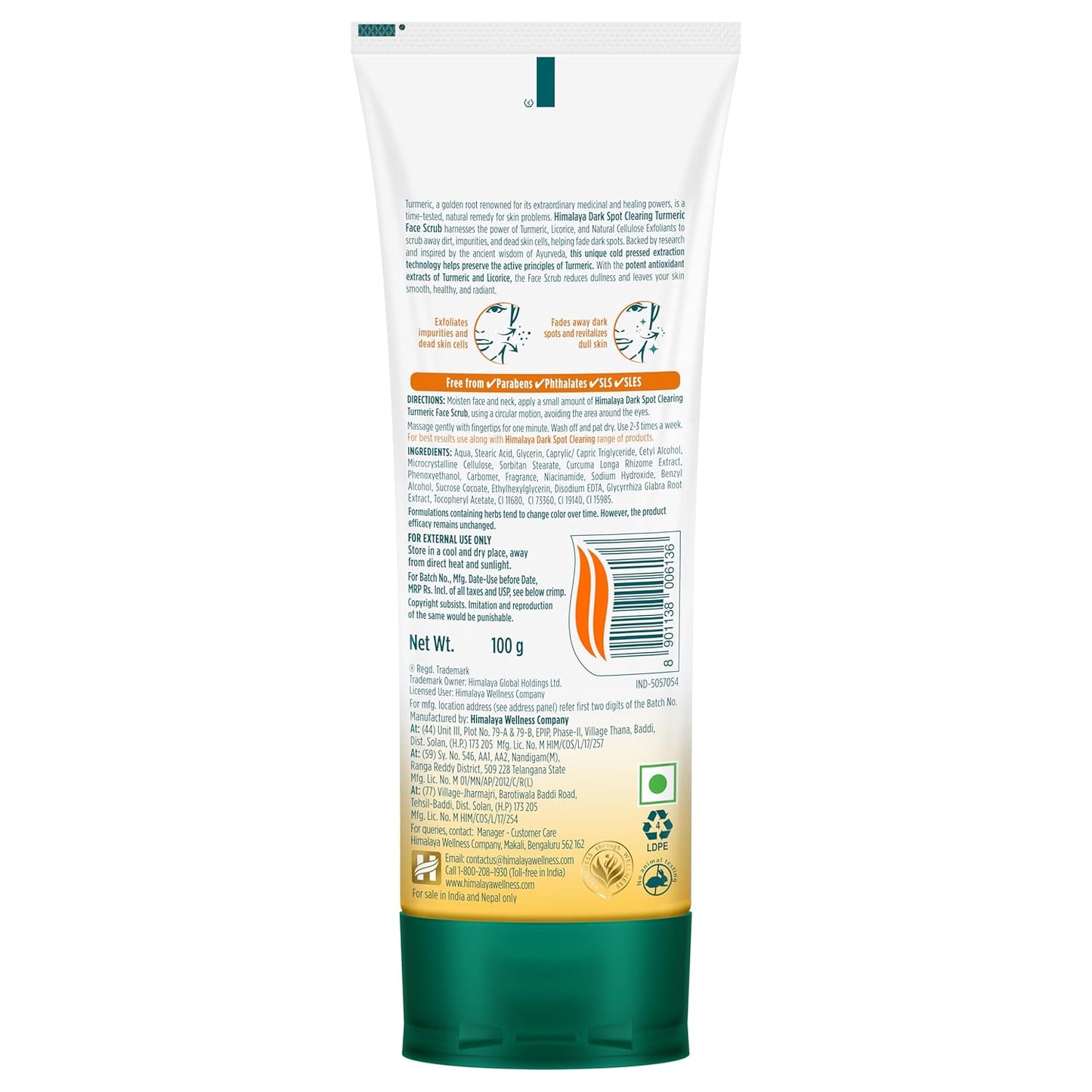 Himalaya Dark Spot Clearing Turmeric Face Scrub, 100g