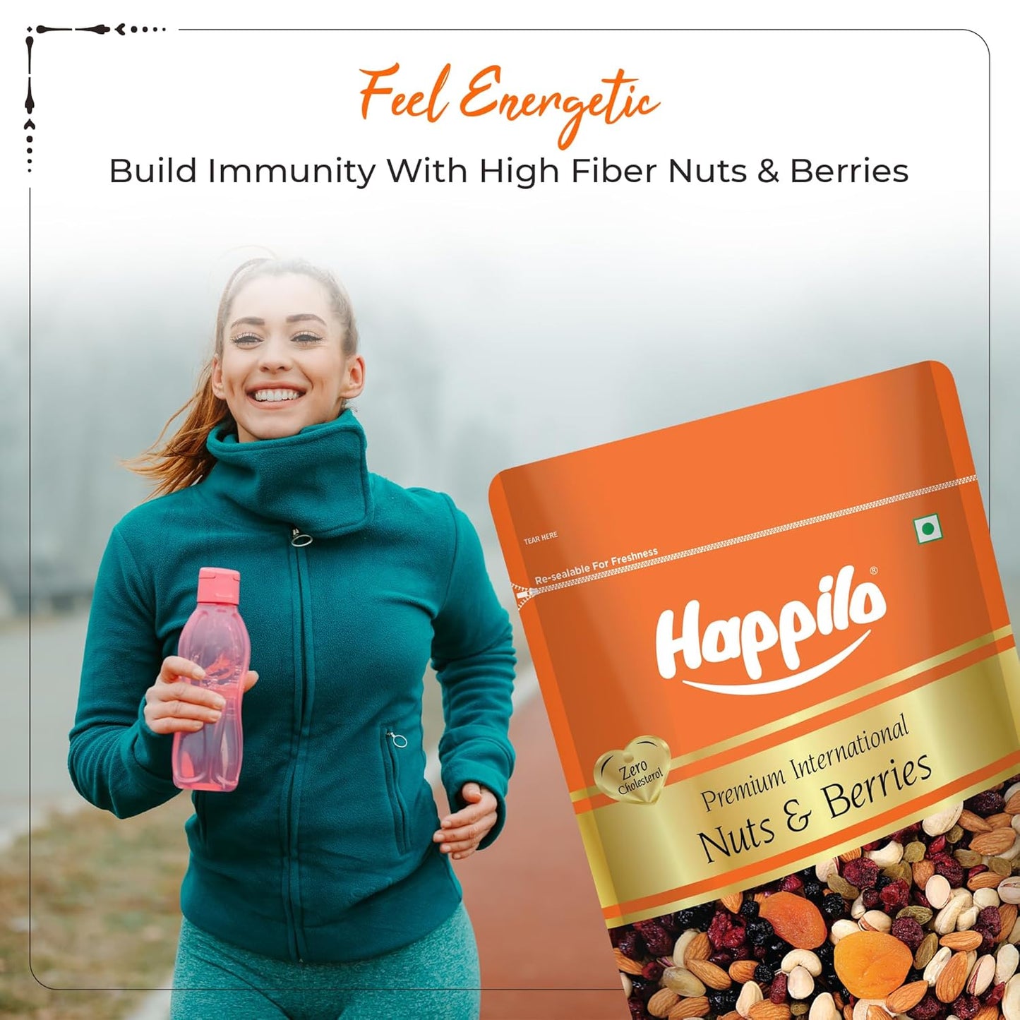 Happilo Premium International 200g Dried Nuts and Berries Mix