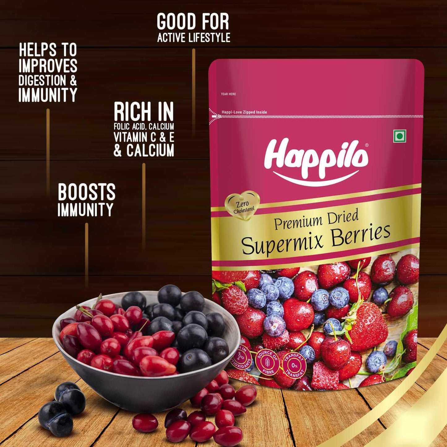 Happilo Premium International Super Mix Berries, 200g