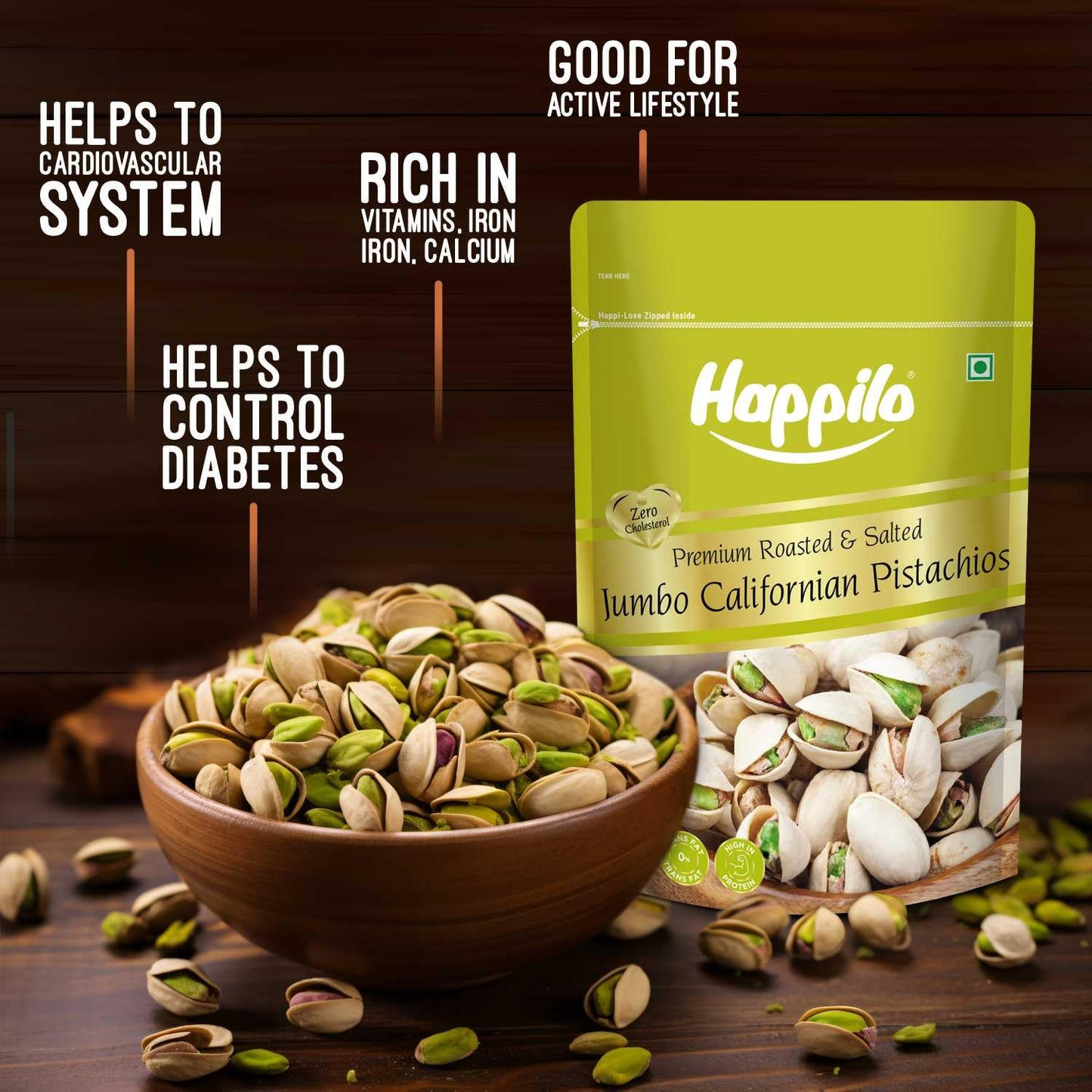 Happilo Premium California Roasted & Salted Pistachios 200 g