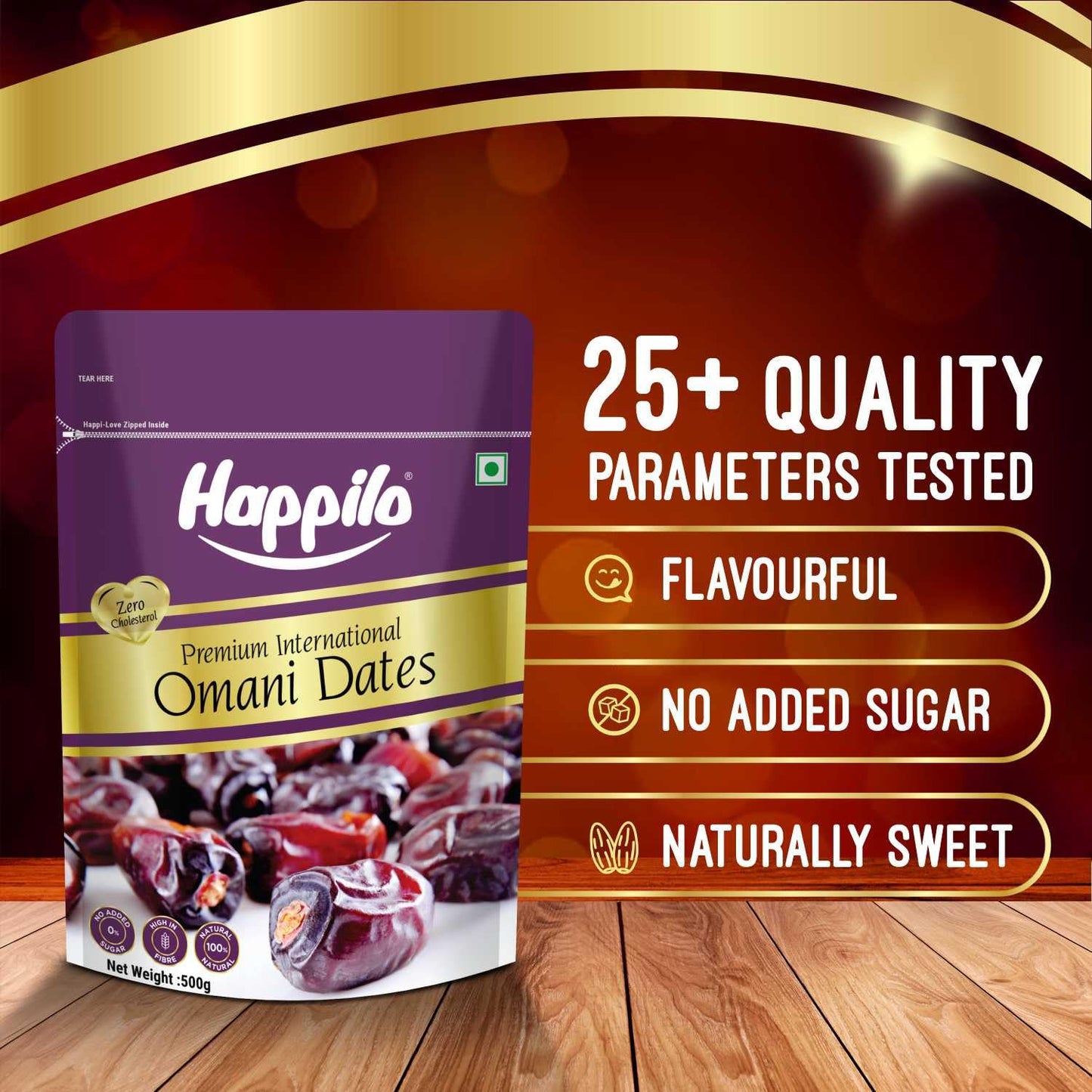 Happilo Premium International Omani Dates Value Pack Pouch, 680g