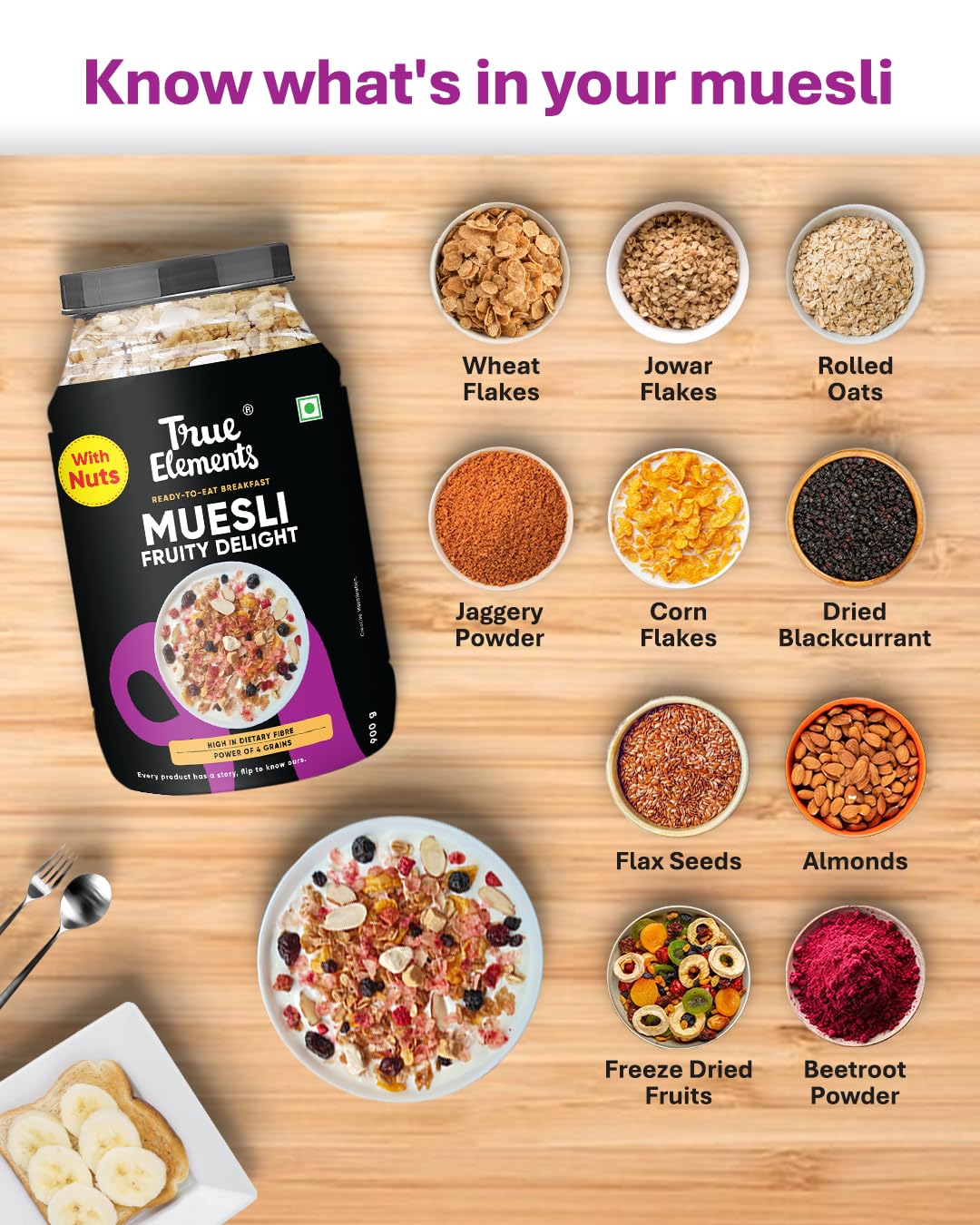 True Elements Fruity Nutty Delight Muesli 700g