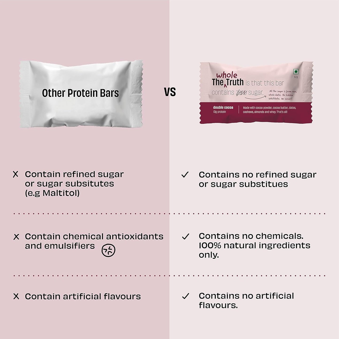 The Whole Truth - Protein Bars | All-in-One | Pack of 6 x 52 g each