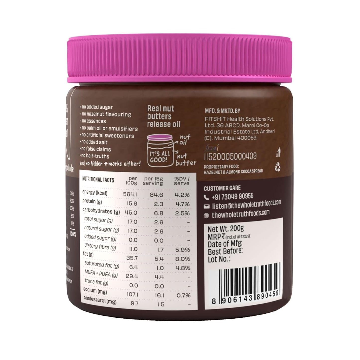 The Whole Truth - Hazelnut Spread - Creamy - 200g