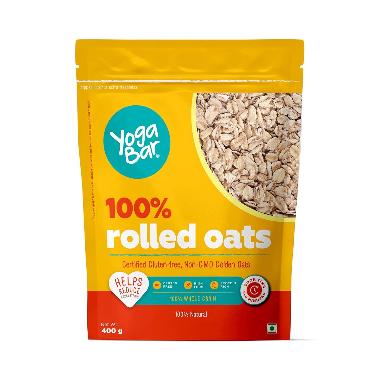 Yogabar 100% Rolled Plain Oats 400G