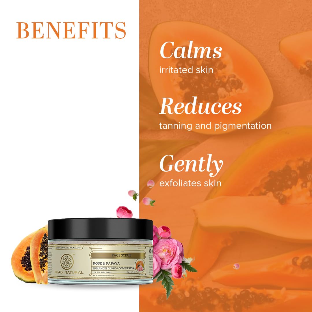 Khadi Natural Rose & Papaya Face Scrub