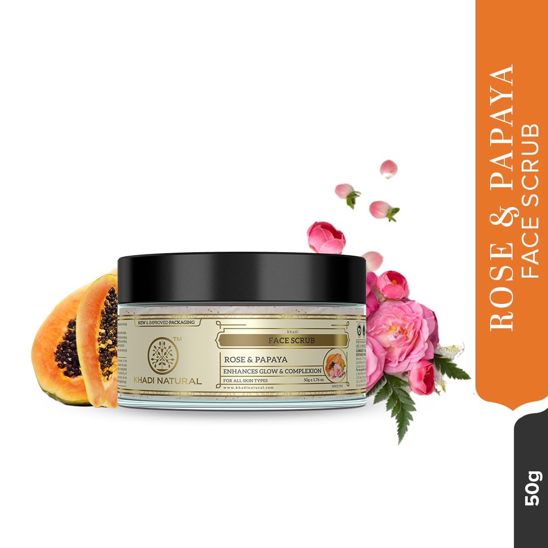 Khadi Natural Rose & Papaya Face Scrub