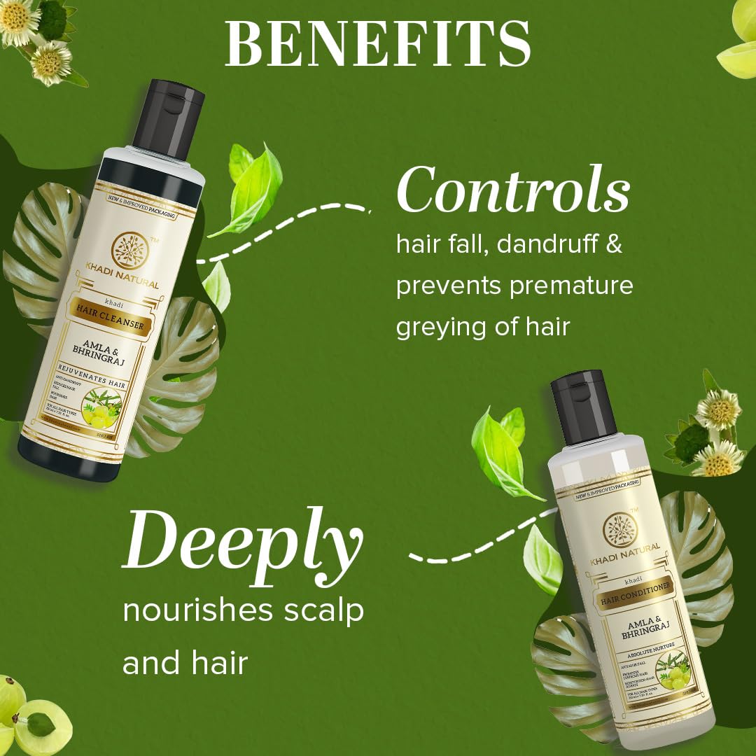 Khadi Natural Amla & Bhringraj Hair Cleanser & Conditioner Combo Pack