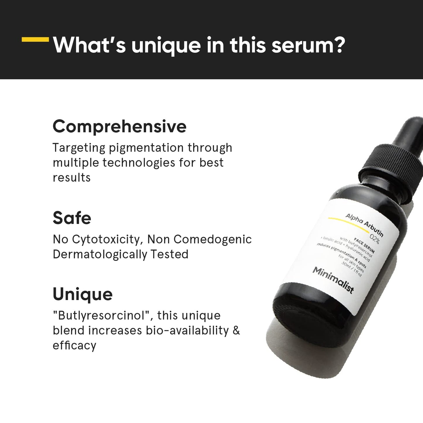 Minimalist 2% Alpha Arbutin Serum for Pigmentation & Dark Spots Removal