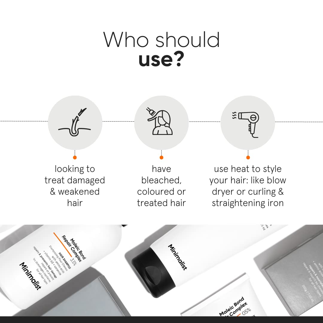 Minimalist Bond Repair Shampoo For Damaged, Dry & Frizzy Hair