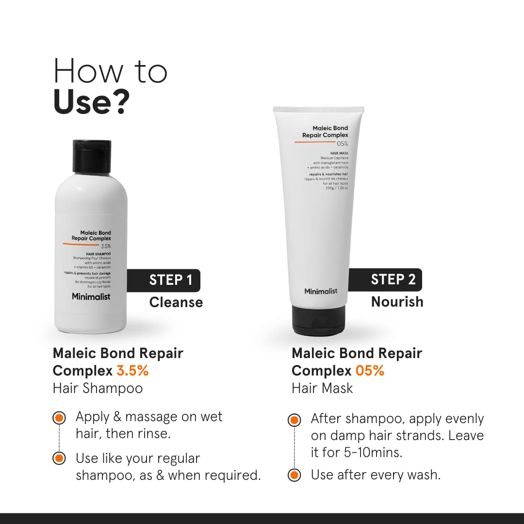 Minimalist Bond Repair Shampoo For Damaged, Dry & Frizzy Hair