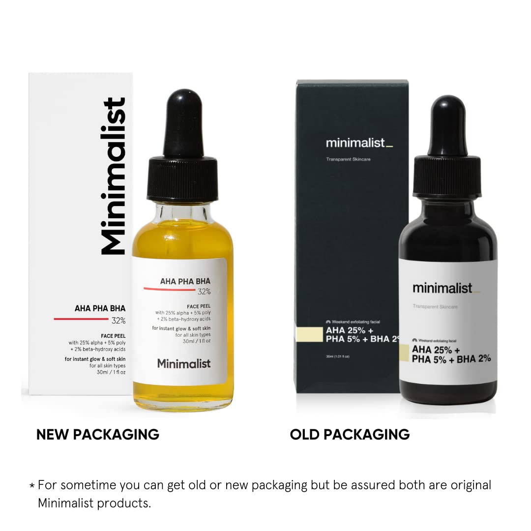 Minimalist 25% AHA + 2% BHA + 5% PHA Peeling Solution for Glowing Skin