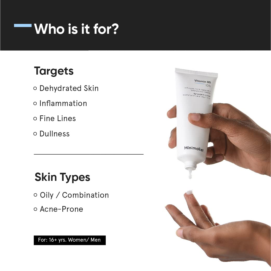 Minimalist 10% Vitamin B5 Gel Face Moisturizer For Oily & Acne Prone Skin