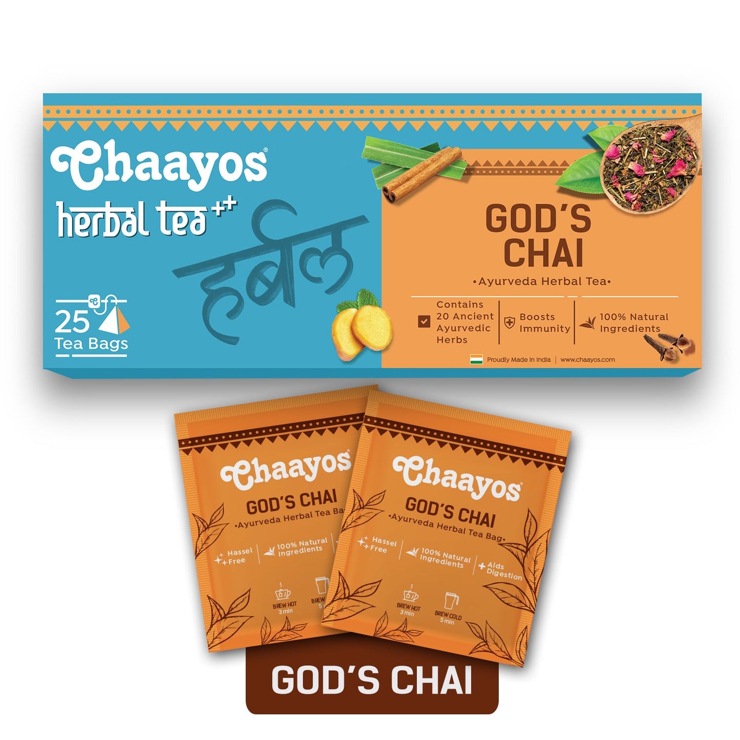 God's Chai - Tea Bag Pack- (25pc *2 gms bag)