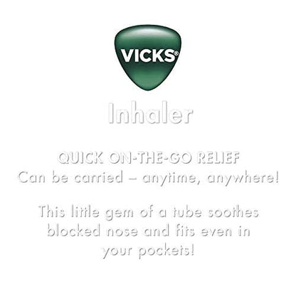 Vicks Inhaler - Soothing Vapors to Breathe Easy, Menthol Scent, Pack of 2