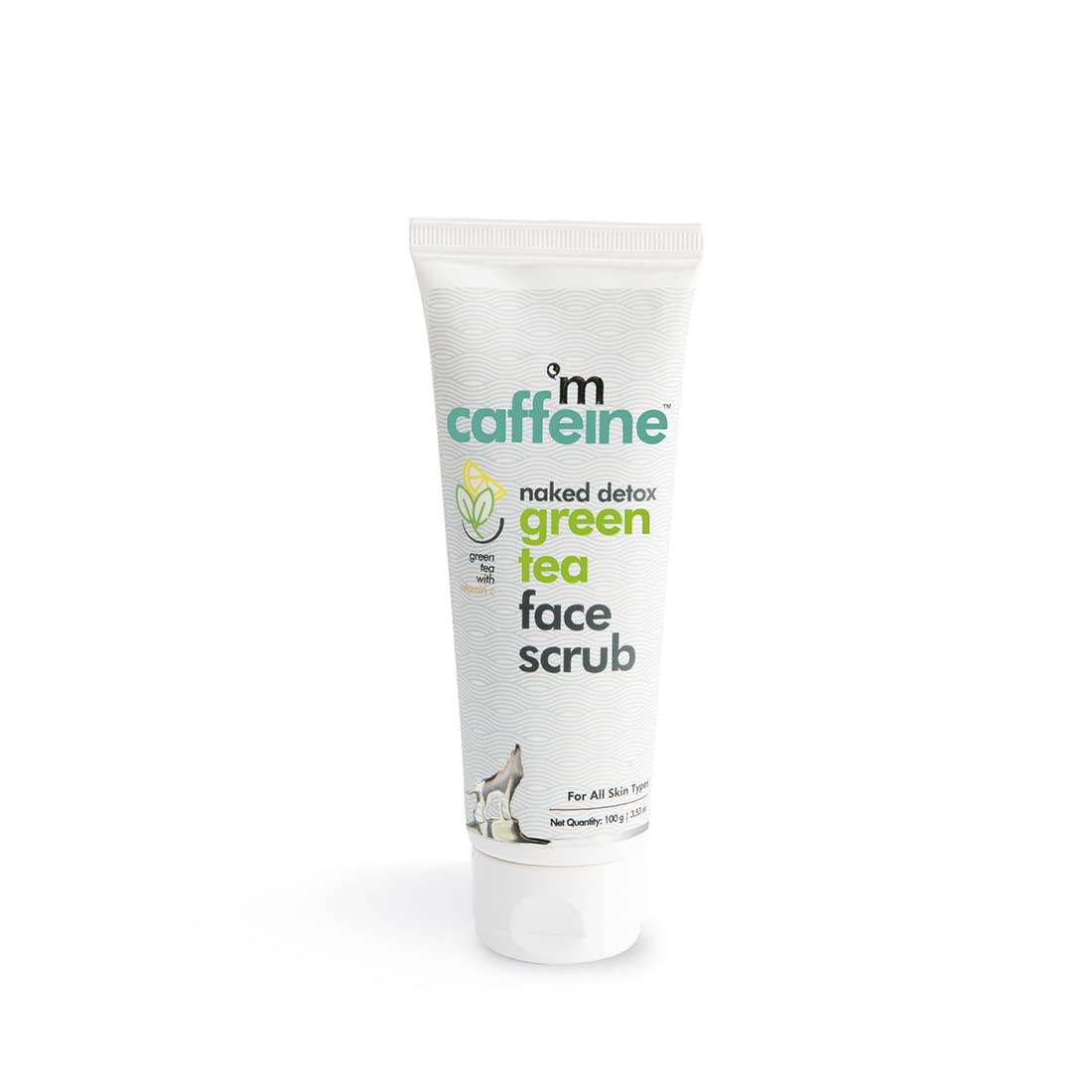 mCaffeine Green Tea Face Scrub with Vitamin C & Walnut for Women & Men, 100gm