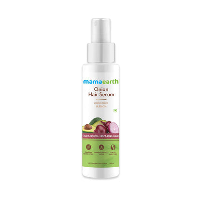 Mamaearth Onion Hair Serum For Silky & Smooth Hair, Tames Frizzy Hair, with Onion & Biotin for Strong, Tangle Free & Frizz-Free Hair, 100 ml