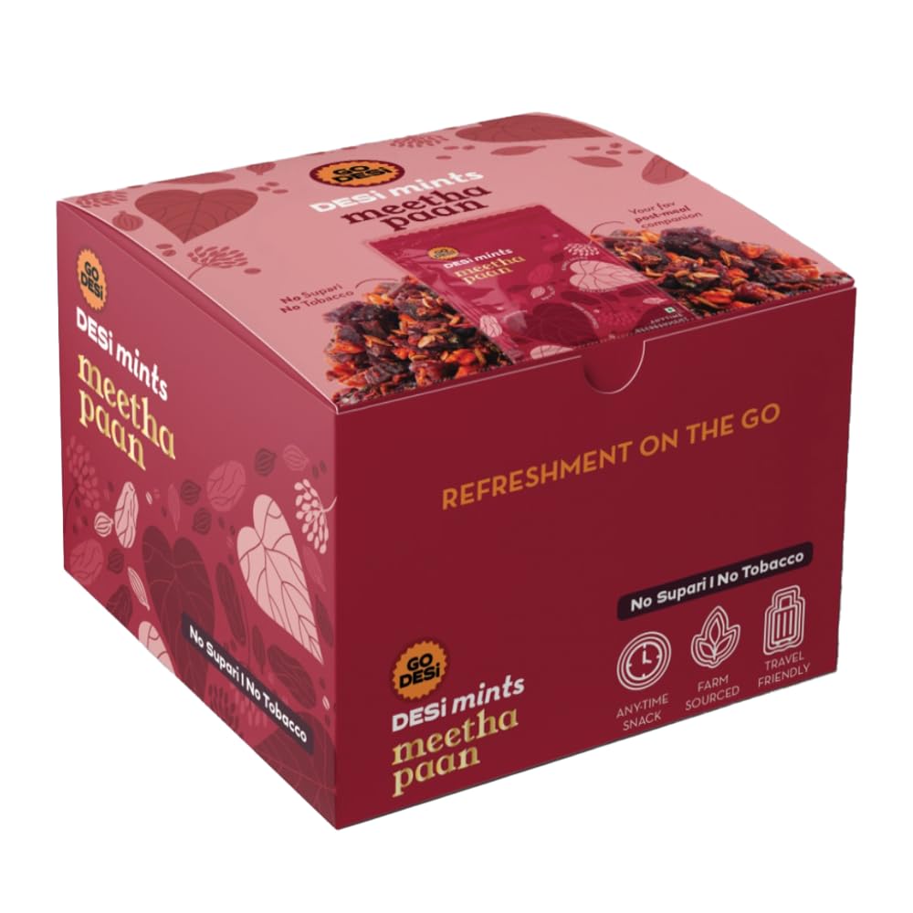 Go Desi Meetha Paan Mouth fresheners, Box of 40 Sachets