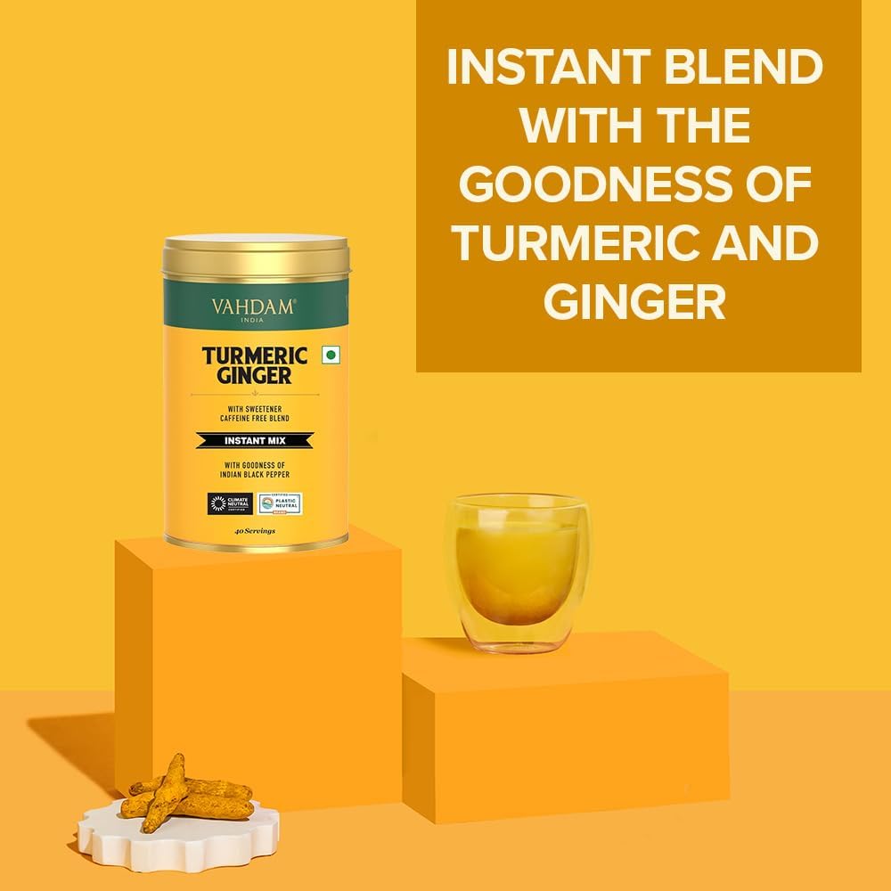 VAHDAM, Turmeric Ginger Instant Mix (40+ Cups)