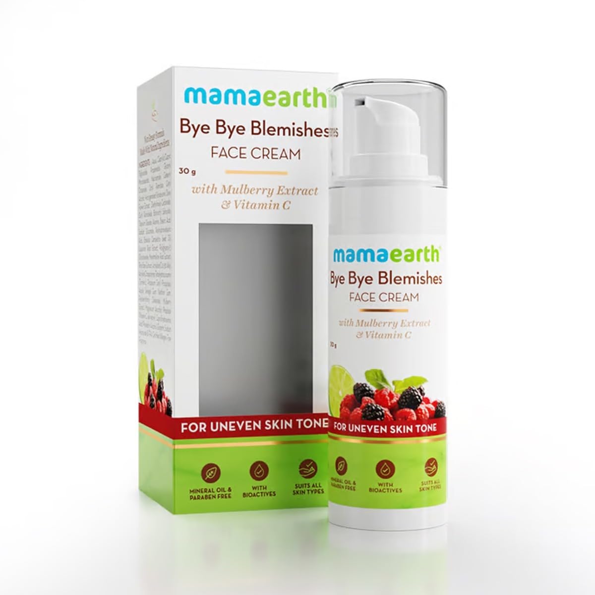 Mamaearth Bye Bye Blemishes Face Cream, For Pigmentation & Blemish Removal, With Mulberry Extract & Vitamin C - 30ml