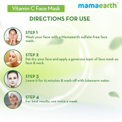 Mamaearth Vitamin C Face Mask With Vitamin C & Kaolin Clay for Skin Illumination - 100 g