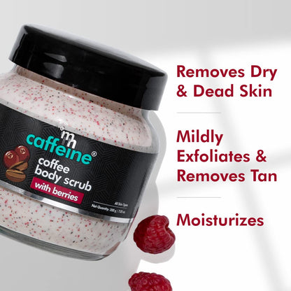 mCaffeine Berries & Coffee Body Scrub for Tan Removal, 200gm