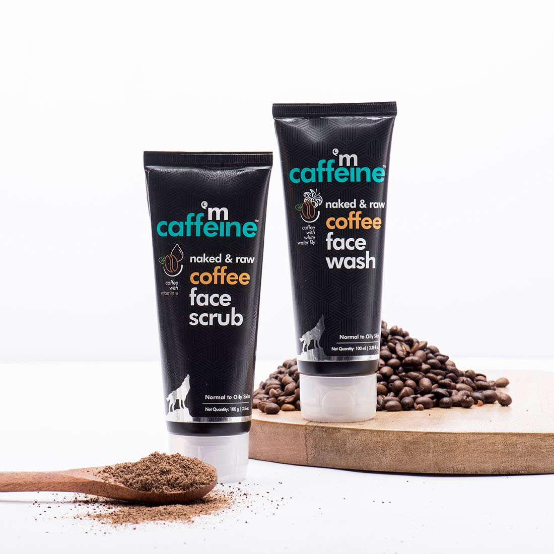 mCaffeine Anti Pollution Face Care Regime with Coffee Face Wash & Face Scrub, Pack of 2