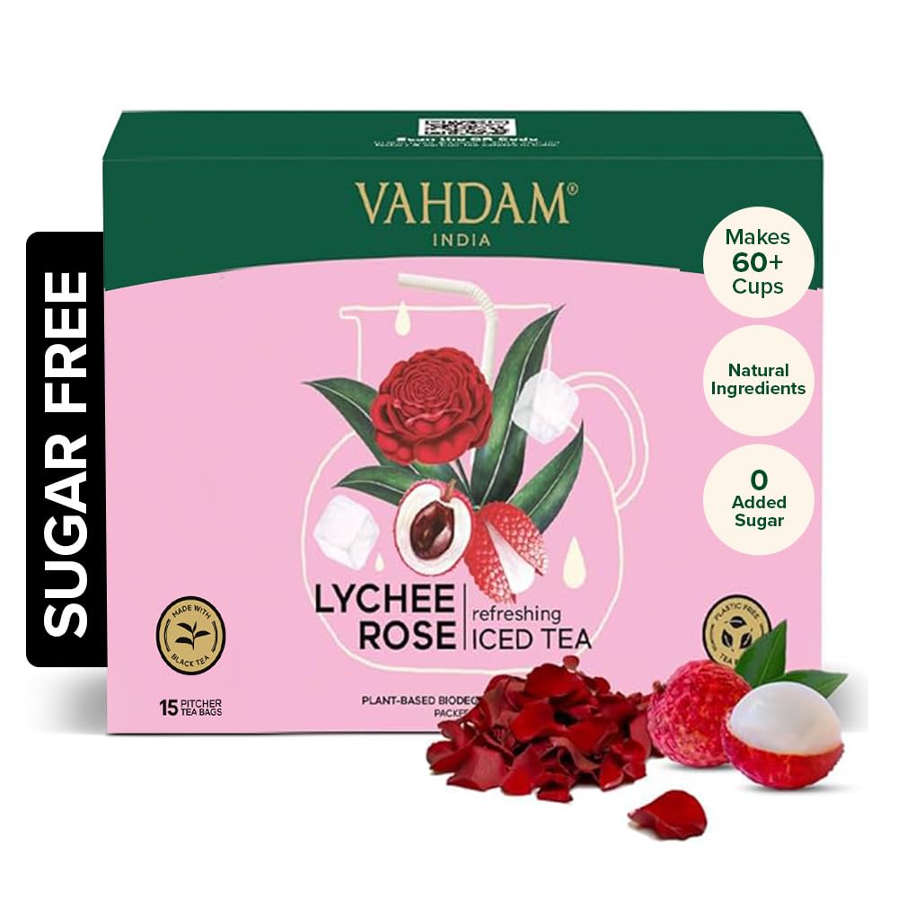 Lychee Rose Iced Tea Bags - 15 Pitcher Tea Bags