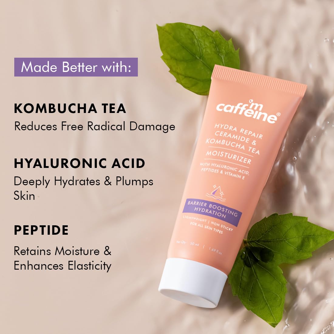 mCaffeine Hydra Repair Ceramide & Kombucha Tea Moisturizer, 50ml