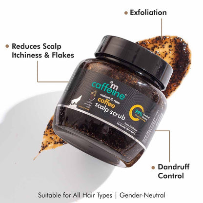 mCaffeine Anti Dandruff Coffee Scalp Scrub - 99% Dandruff Control Treatment for Men & Women, 250gm