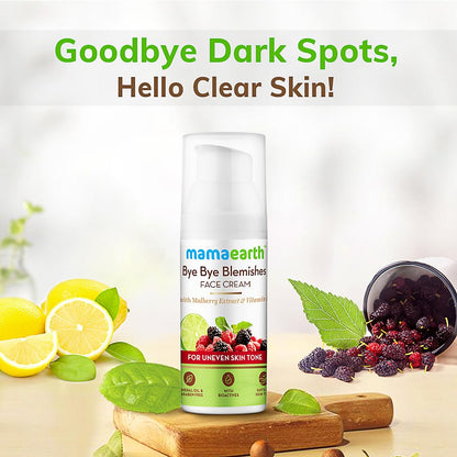 Mamaearth Bye Bye Blemishes Face Cream, For Pigmentation & Blemish Removal, With Mulberry Extract & Vitamin C - 30ml