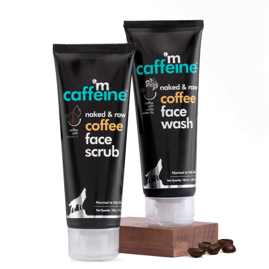 mCaffeine Anti Pollution Face Care Regime with Coffee Face Wash & Face Scrub, Pack of 2