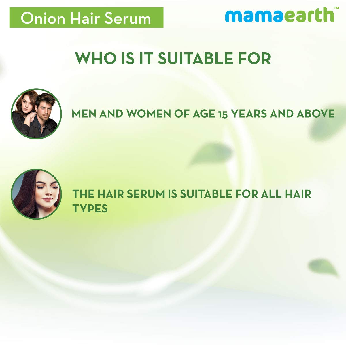 Mamaearth Onion Hair Serum For Silky & Smooth Hair, Tames Frizzy Hair, with Onion & Biotin for Strong, Tangle Free & Frizz-Free Hair, 100 ml