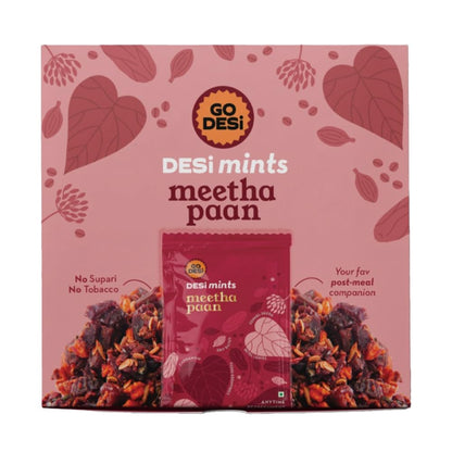 Go Desi Meetha Paan Mouth fresheners, Box of 40 Sachets