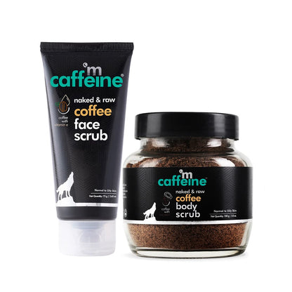 mCaffeine Coffee Face & Body Scrub Combo for Tan Removal, 175gm Value Pack