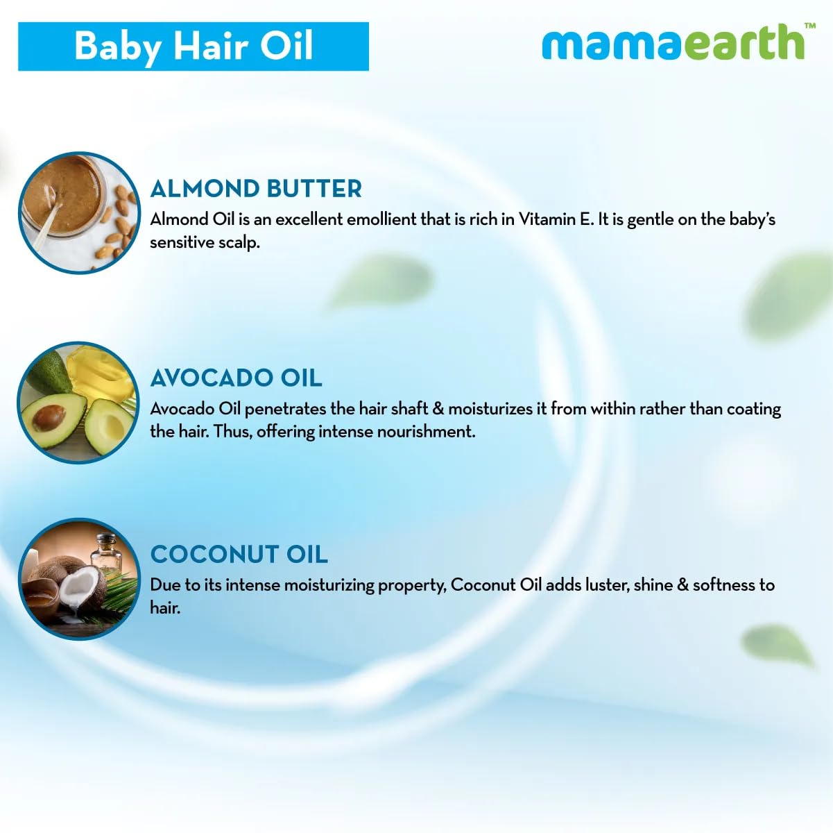 Mamaearth Nourishing Baby Hair Oil, with Almond & Avocado Oil - 200 ml