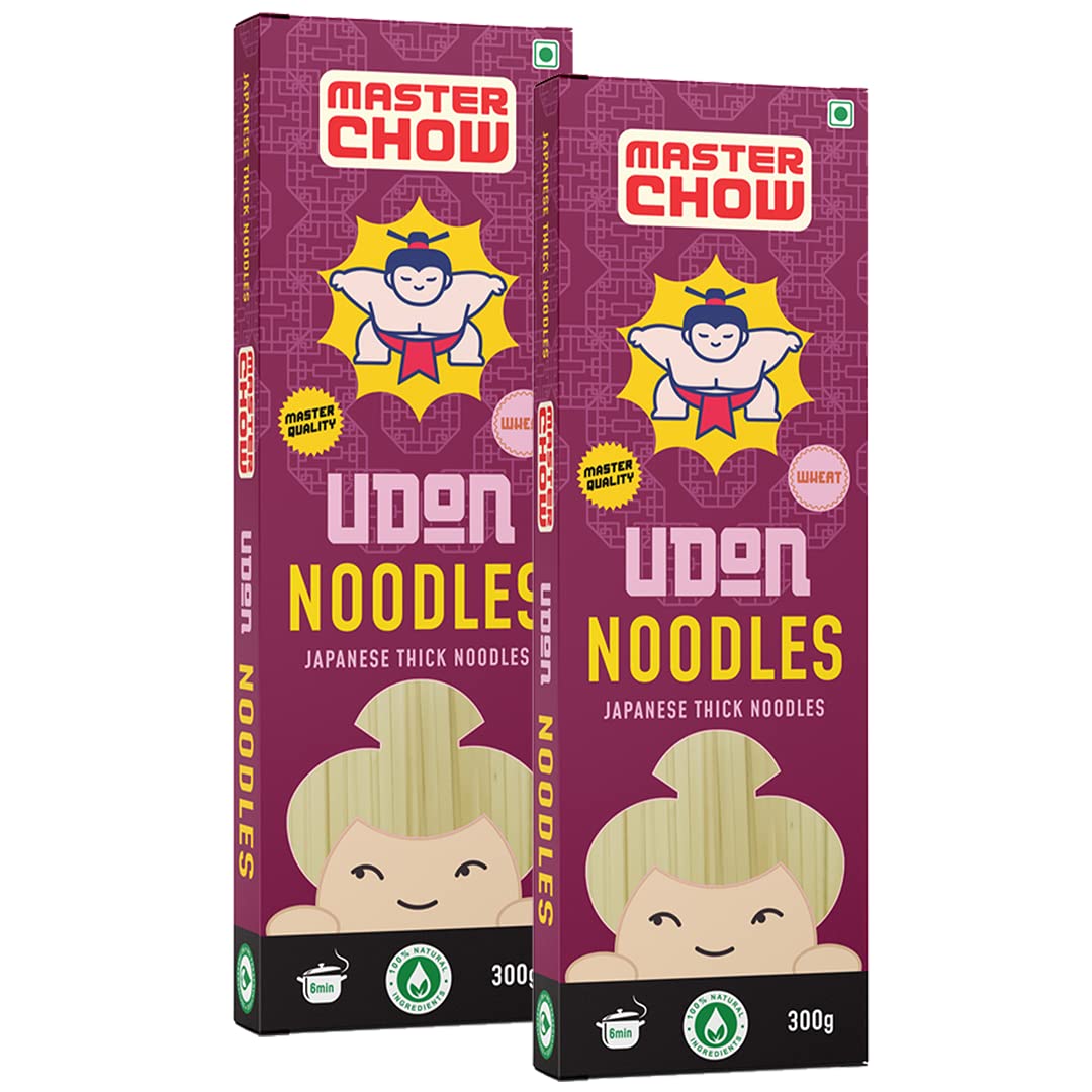 MasterChow Healthy Wheat Udon Noodles - Pack of 2, 300gm each