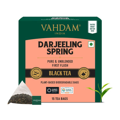 VAHDAM, Darjeeling Spring Black Tea (15 Count)