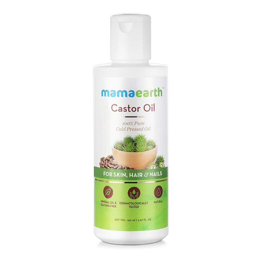 Mamaearth 100% Pure Castor Oil, Cold Pressed, To Support Hair Growth, Good Skin And Strong Nails, 150ml