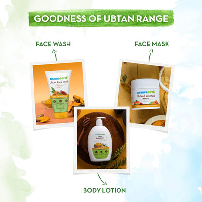 Mamaearth Ubtan Natural Face Wash For all Skin Type with Turmeric & Saffron for Tan Removal, 150 ml