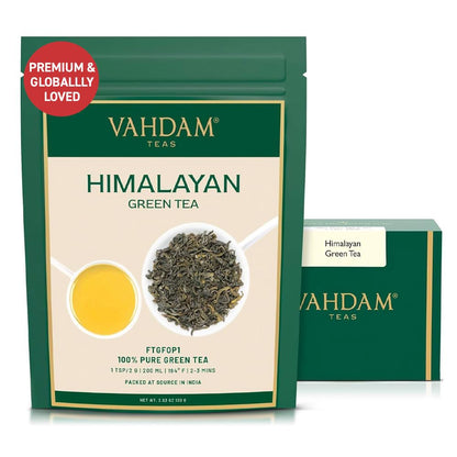 VAHDAM Green Tea Leaves from Himalayas (50+ Cups, 100g)