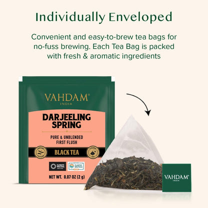 VAHDAM, Darjeeling Spring Black Tea (15 Count)