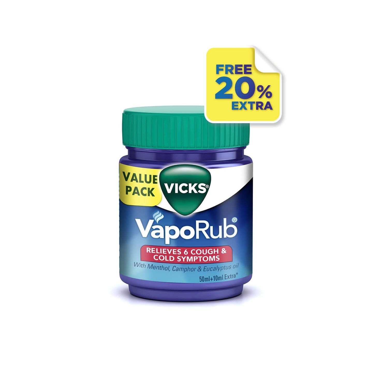 Vicks Vaporub 50ml+10ml Extra, 60 ml